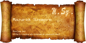 Mazurek Szemere névjegykártya
